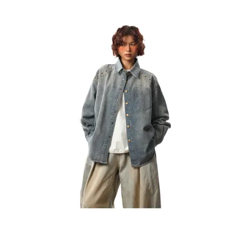 PISYPOX Рубашка Унисекс Выстиранный Синий