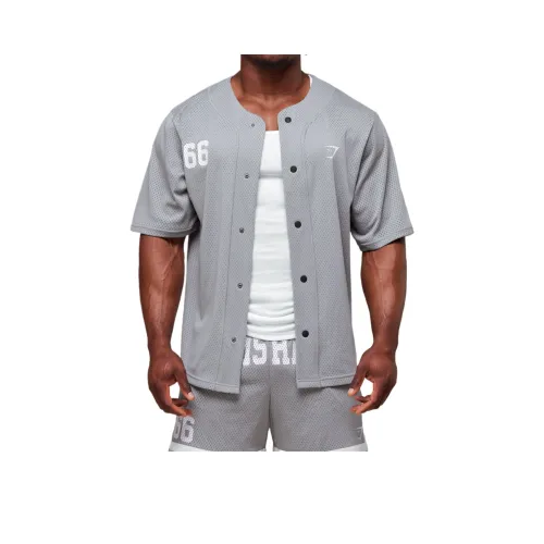 GYMSHARK Джинсовый серый Мужские рубашки