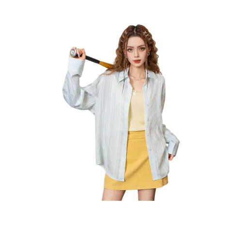 FAWENXIANGZI Мятно-зеленые Женские Рубашки