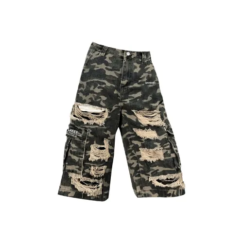 Qnxeey Камуфляж Унисекс Джинсовые шорты