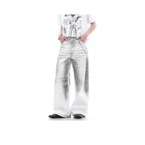 CUWU Грязно-белые унисекс джинсы