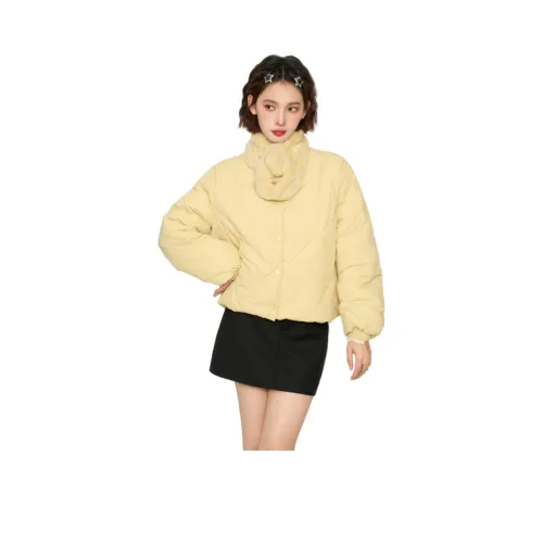 Princess Berdele Хлопковый пуховик женский цвет желтый