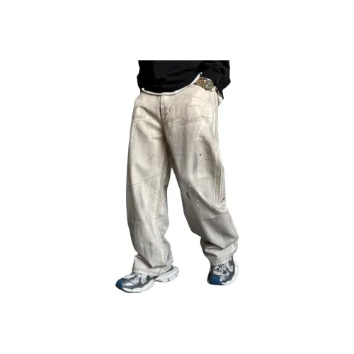 ZHANDASHUAI Джинсы унисекс цвета экрю