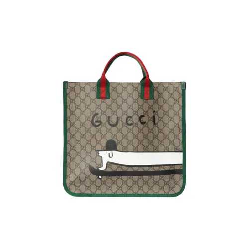 GUCCI Классический Тоут Сумка Сумка для покупок Детская Сумка Бежевого и Коричневого цвета
