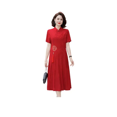 PIERRE CARDIN Короткий рукав Платье Женское Красное