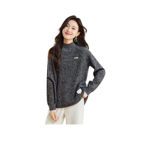 Корейский стиль Свитер Женский Туманный Черный