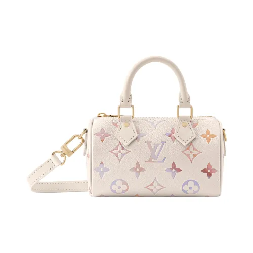 LOUIS VUITTON NANO SPEEDY Тисненая крупнозернистая текстура коровьей кожи сумка через плечо сумка женская фантастический фиолетовый