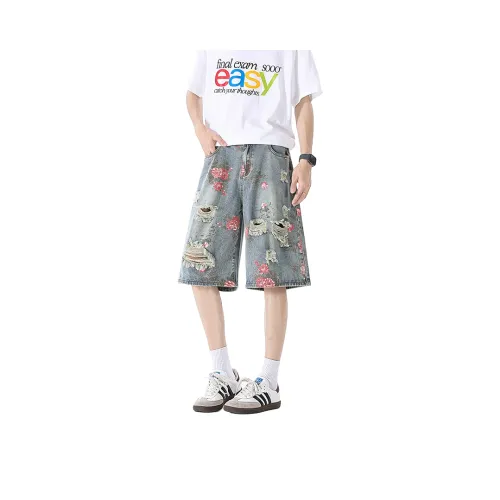 YOULIN Светло-синие унисекс джинсовые шорты