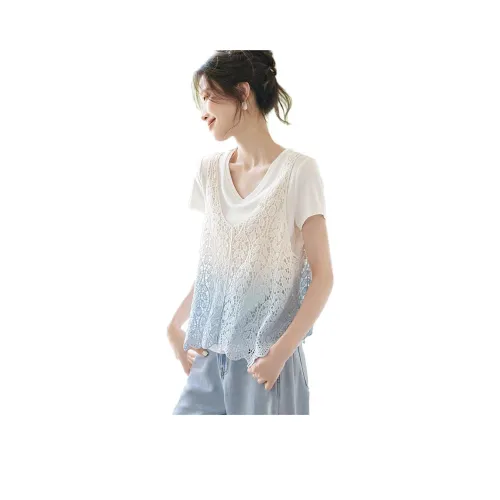 MOHANYIMEI Градиентные Синие Женские Майки