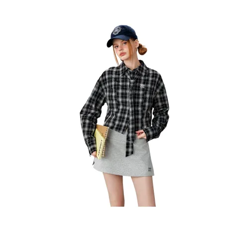 UNIFREE Рубашка Женская Черно-Белая Клетка