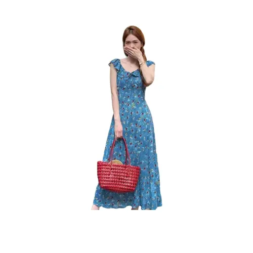 ERIRI Синий Женские Платья без рукавов