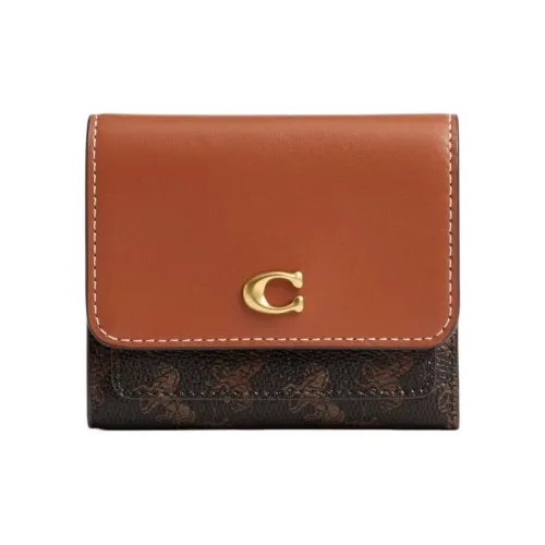COACH Кошелек из искусственной кожи с коровьей кожей маленький унисекс черный коричневый
