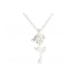 Серебряное любимое розовое ожерелье