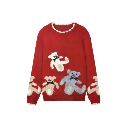 MISHOW Свитер Женский Винтажный Красный