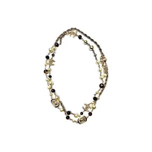 CHANEL CC Металл Глазурованный жемчуг Ожерелья Женские Золото