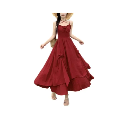 YICHEN Бургундский Женские Слиплатья