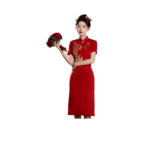 ENEESSI Красный Женские Ципао