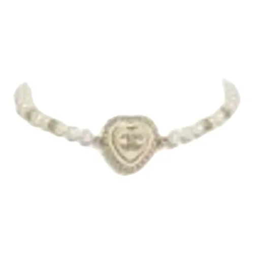 CHANEL 24A Металл Смола Стекло Жемчужный Crystal Necklaces Унисекс Золотой