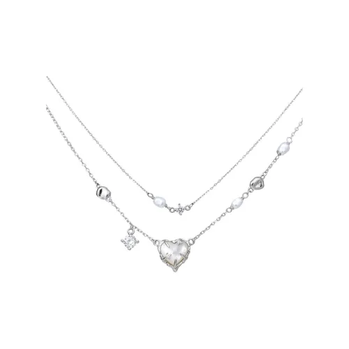 LUCKY ZHY Серебро S925 Белый Перламутр Ожерелье Женское