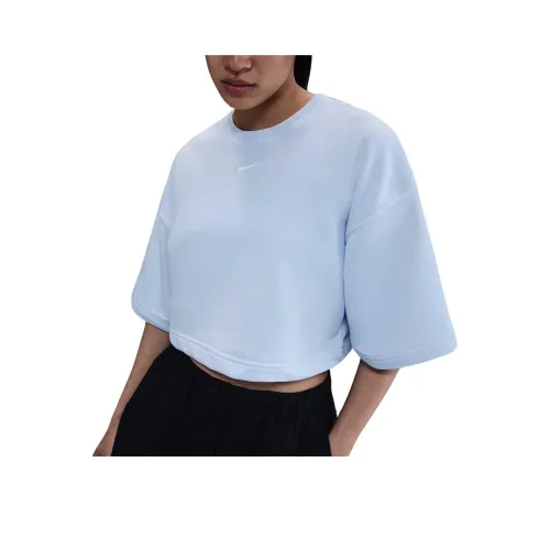 Nike Sportswear Т-рубашка с рукавом-трубкой женская светло-синяя