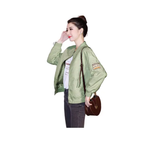 Mo Han Yi Mei Бейсбольная куртка Женская Гороховый зеленый
