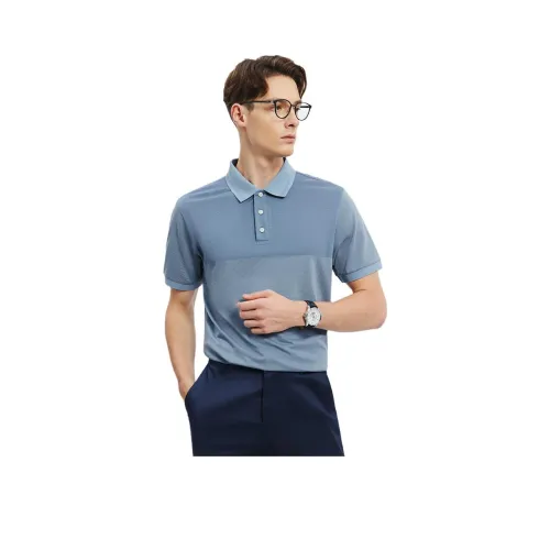 SEPTWOLVES Light Blue Men's Polo Shirt SEPTWOLVES Светло-синий Мужская Поло