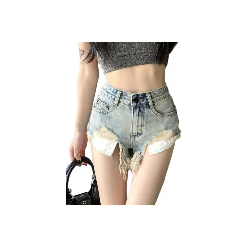 OMOIDAS Винтажные синие женские джинсовые шорты