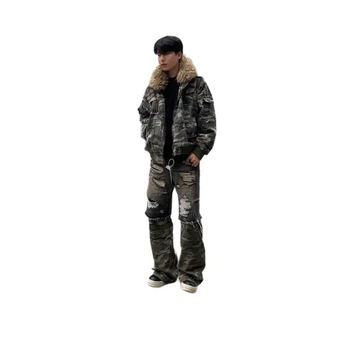 DAFK Джинсы Мужские Черные Камуфляж