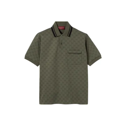 GUCCI Оливково-зеленая мужская поло