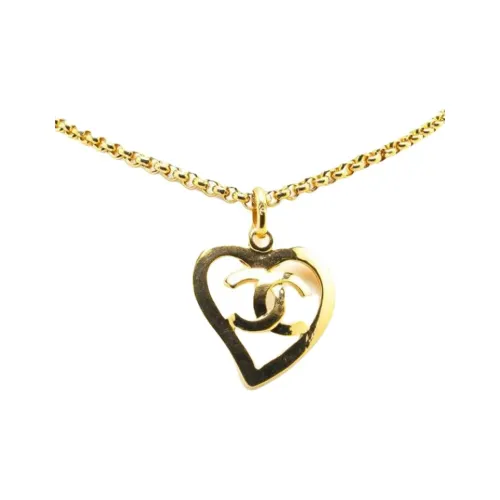 CHANEL Double C Золотое Покрытие Ожерелье Женское Золотое