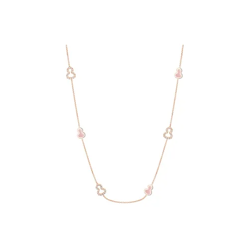 Qeelin Wulu 18К золото Ромб с розовой эмалью Ожерелье Женское