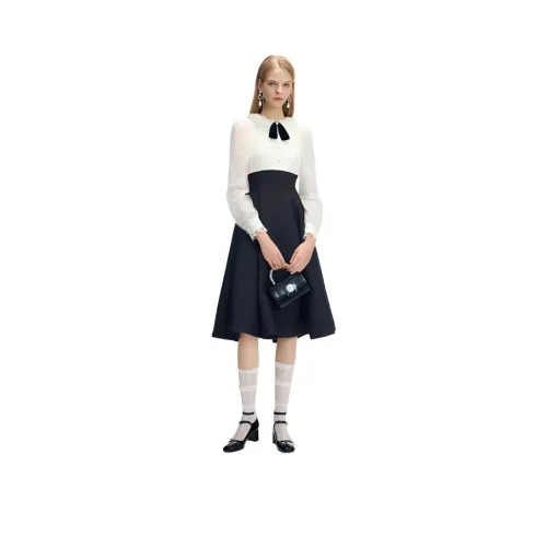 JORYAweekend Длинное платье с длинными рукавами женское черное