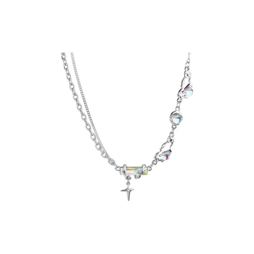 PUENTE 316 L Титан Стальной Aurora Sparkle Star Ожерелье Unisex