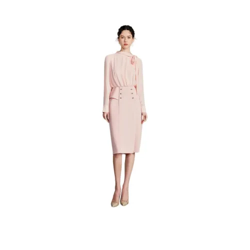 ONE SHALLOW Длинное платье с длинными рукавами женское