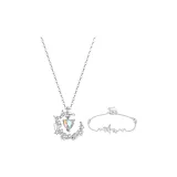 Ожерелье "Бабочка влюблена в цветок" + Браслет с белым цирконом