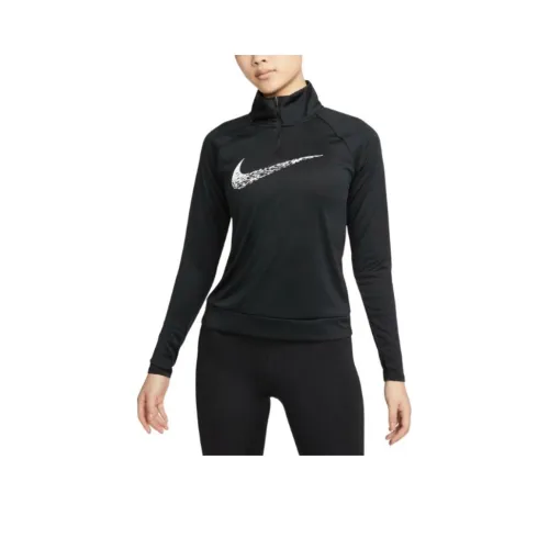 Nike Реглан-рукав Т-рубашка Женская Черная