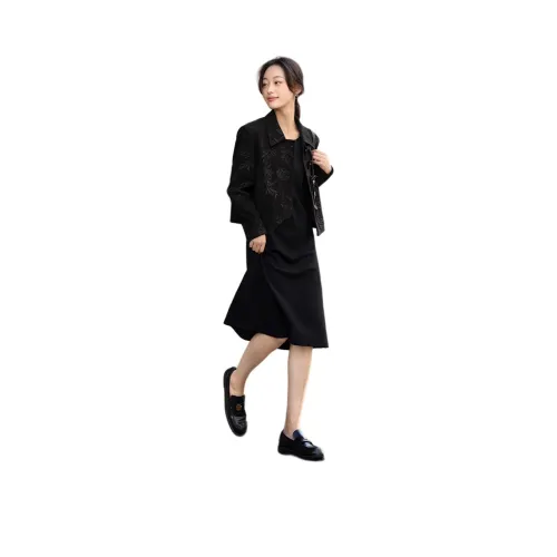 Mo Han Yi Mei Куртки Пальто Женские Черный