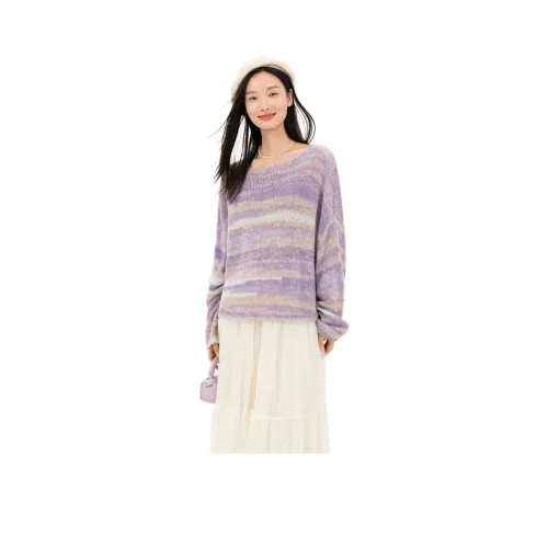 Fragment Sweater Women's Purple White