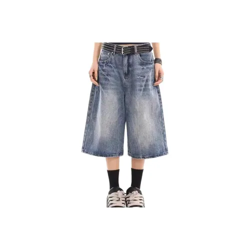 GOODHENLCE Синий [Молния Кракелюр] Унисекс Джинсовые шорты