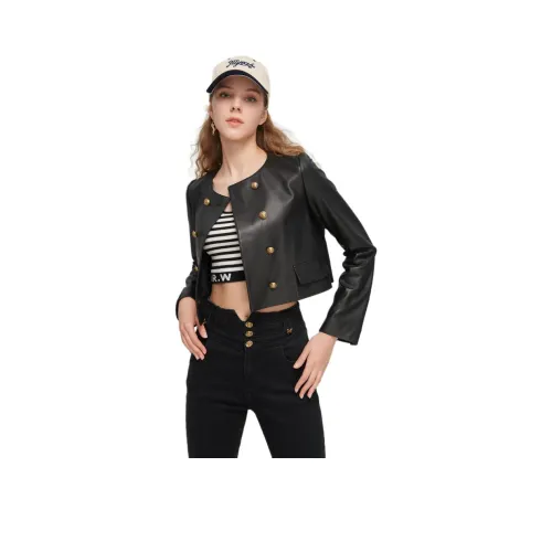 JORYAweekend Кожа Куртка Женская Черная