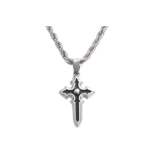 Kelanxi Титановые стальные ожерелья унисекс серебристый черный