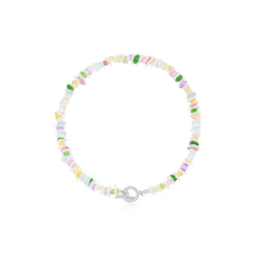 AWE Титановая сталь Барокко Многоцветный Взрывающийся Цветочный дизайн Камень Цепочка на ключицу Весенне-летний Женские