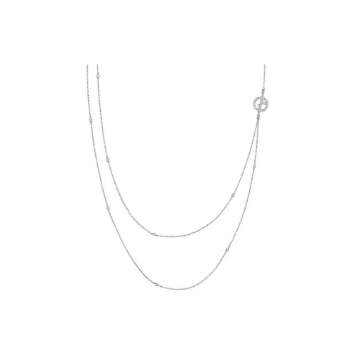 AMANI 18К Белое золото с бриллиантовым ожерельем Унисекс Серебряный