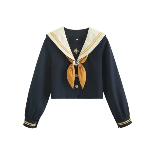 Луохуа Candy Пекин Нанкин Университетский Длинный рукав Одиночный предмет + Золотая рыбка Узел Женская униформа