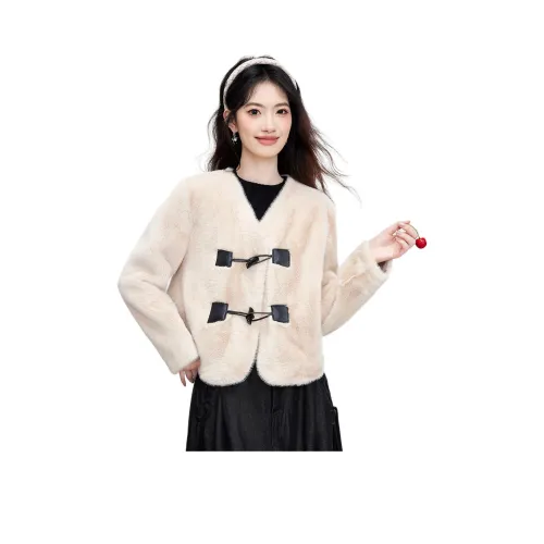 Emodues Вельвет Feel Пальто Женское Абрикос