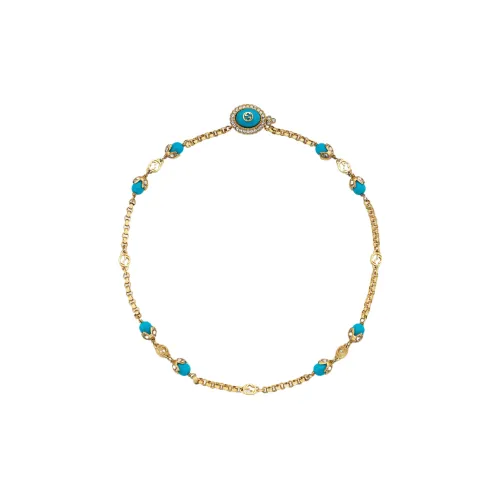 GUCCI Interlocking Ожерелья Золотой/Синий Женские