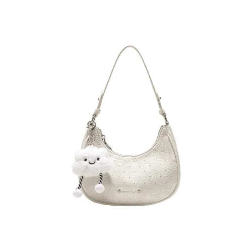 OCTSUI ПУ (полиуретан) Через плечо Подмышечный Сумка на плечо Женская Экрю Светло-розовый