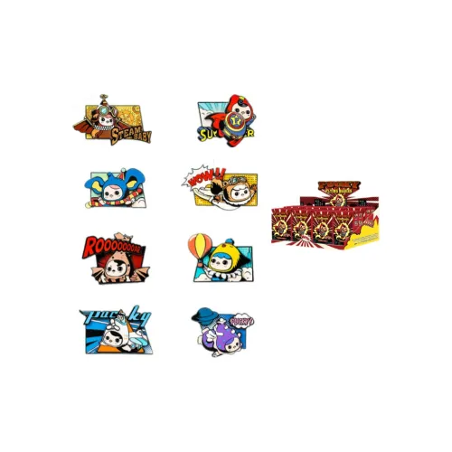 POP MART Коллаборация Pucky Elf Flight Коллекция Значок Слепые коробки Целая коробка 8 шт