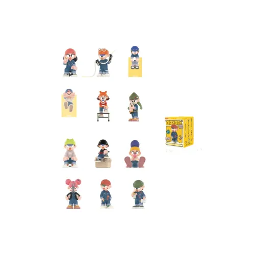 POP MART Коллаборация Edition Trendy Shoe Workwear BAZBON Слепые коробки Один Mystery Коробка Целая коробка 12 шт