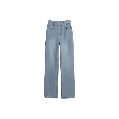 FAWENXIANGZI Джинсы Женские Светло-Синий